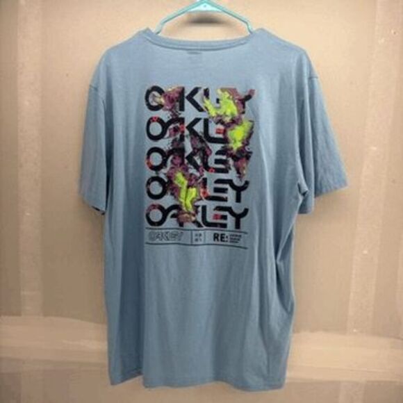 Oakley Standard Wynwood Bark Rc Blue Tee Shirt Mens XL EUC - Picture 3 of 4